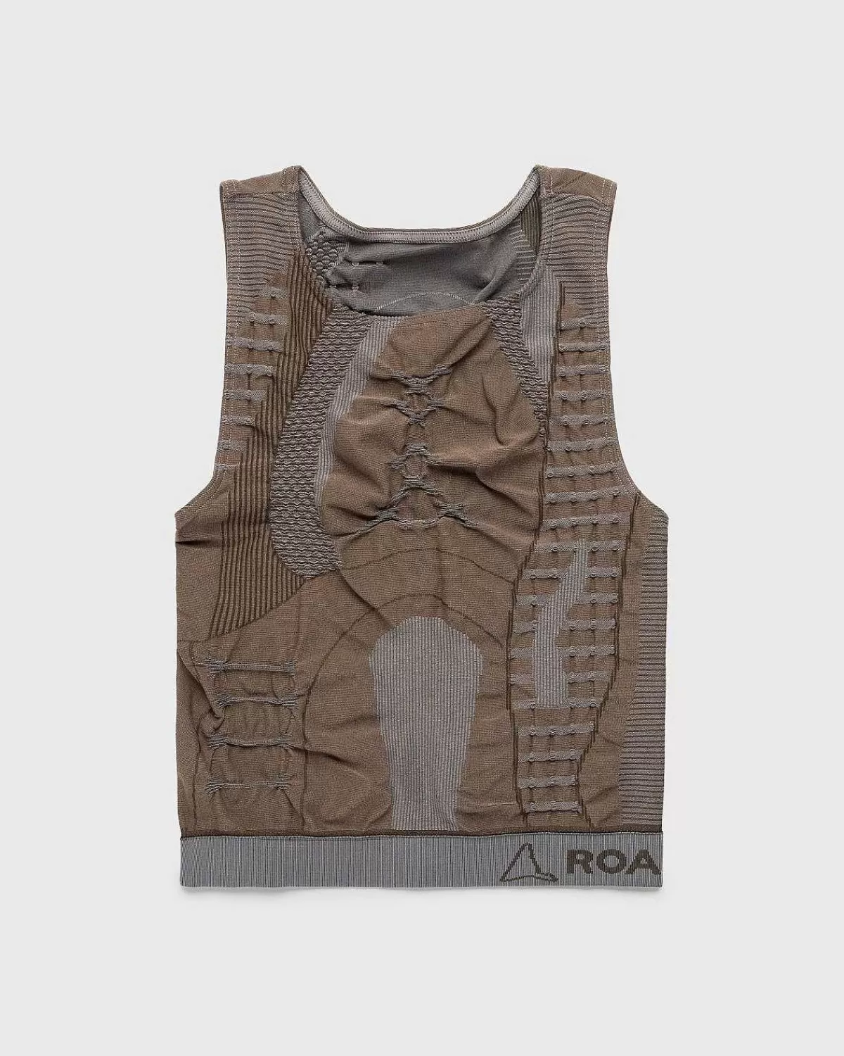 T-Shirts>ROA 3D Strik Top Brun/Gra