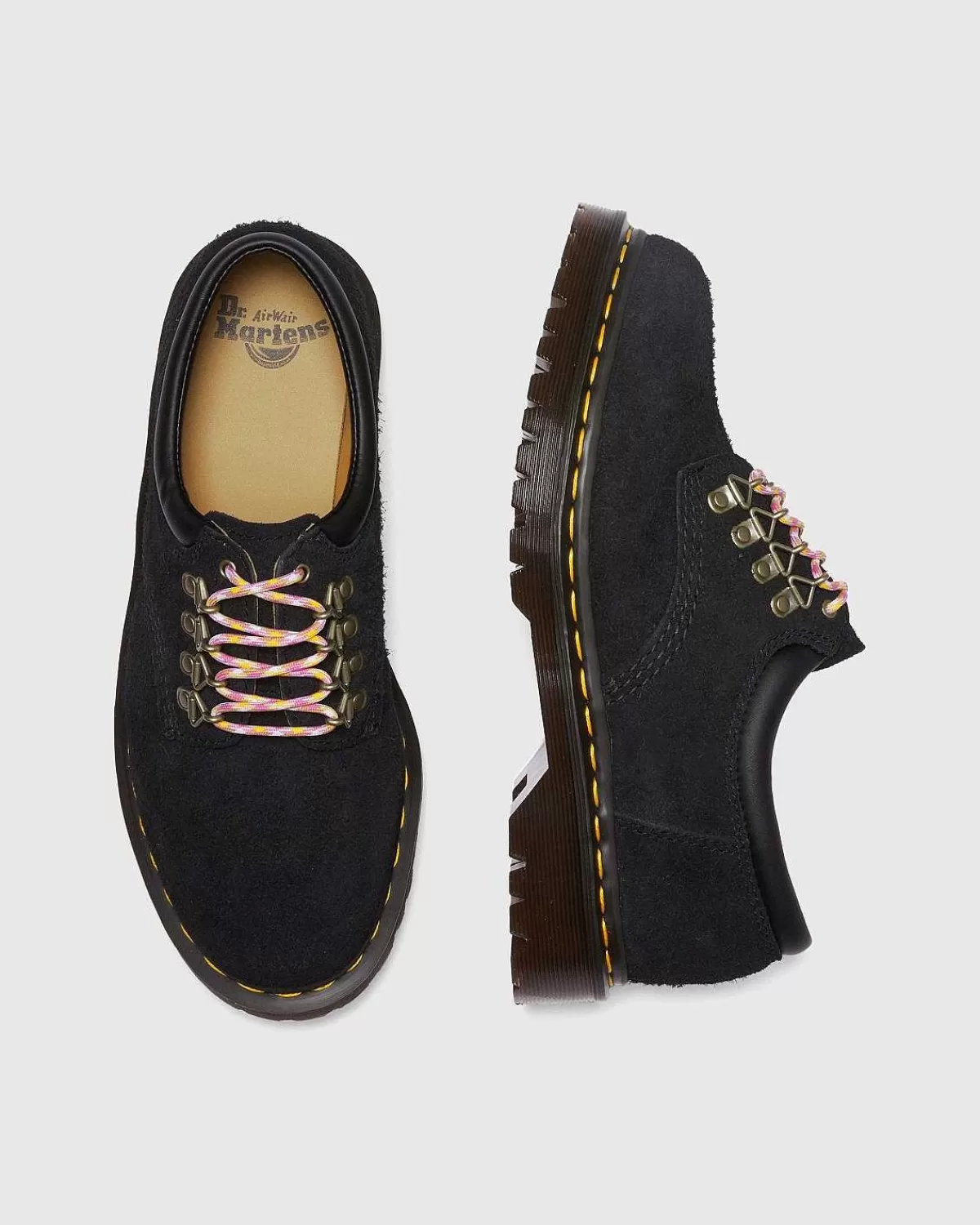 Sko>Dr. Martens 8053 Sort Lang Nappet Ruskind