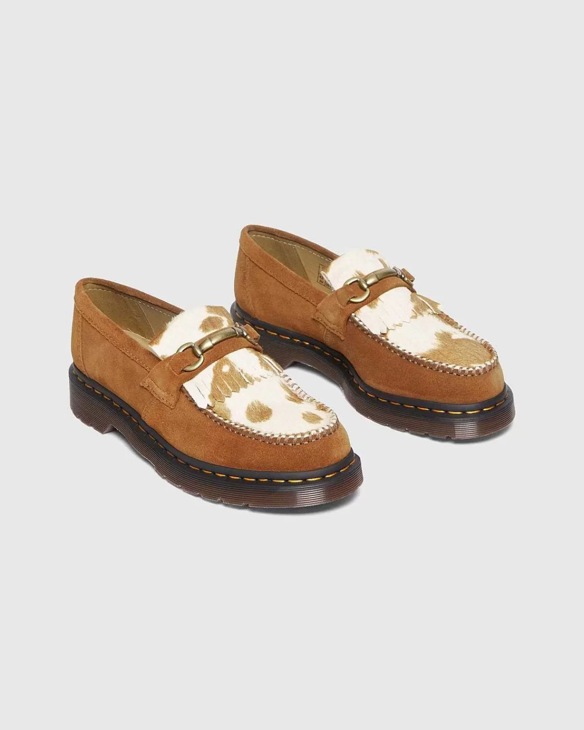 Sko>Dr. Martens Adrian Snaffle Pecan Brown/Jersey Cow Print