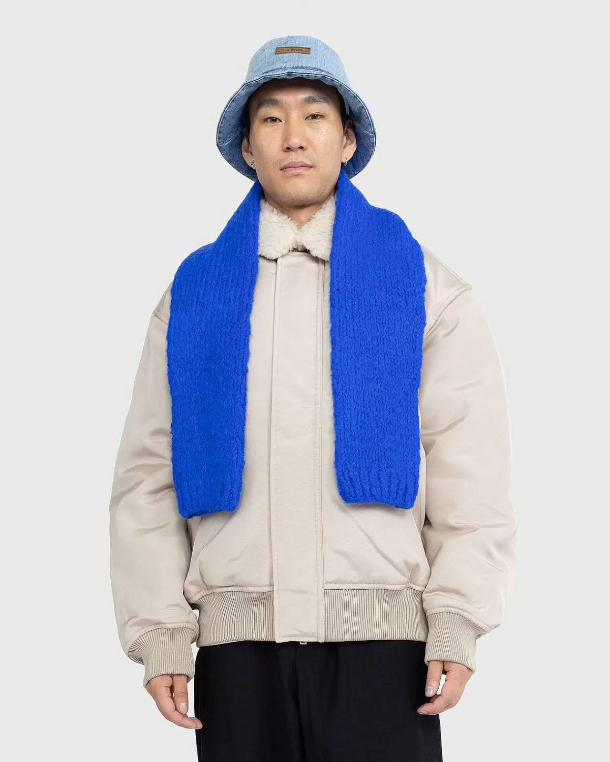 Vinter Tilbehør>Acne Studios Alpaca Blend Sleeve Torklaede Deep Blue