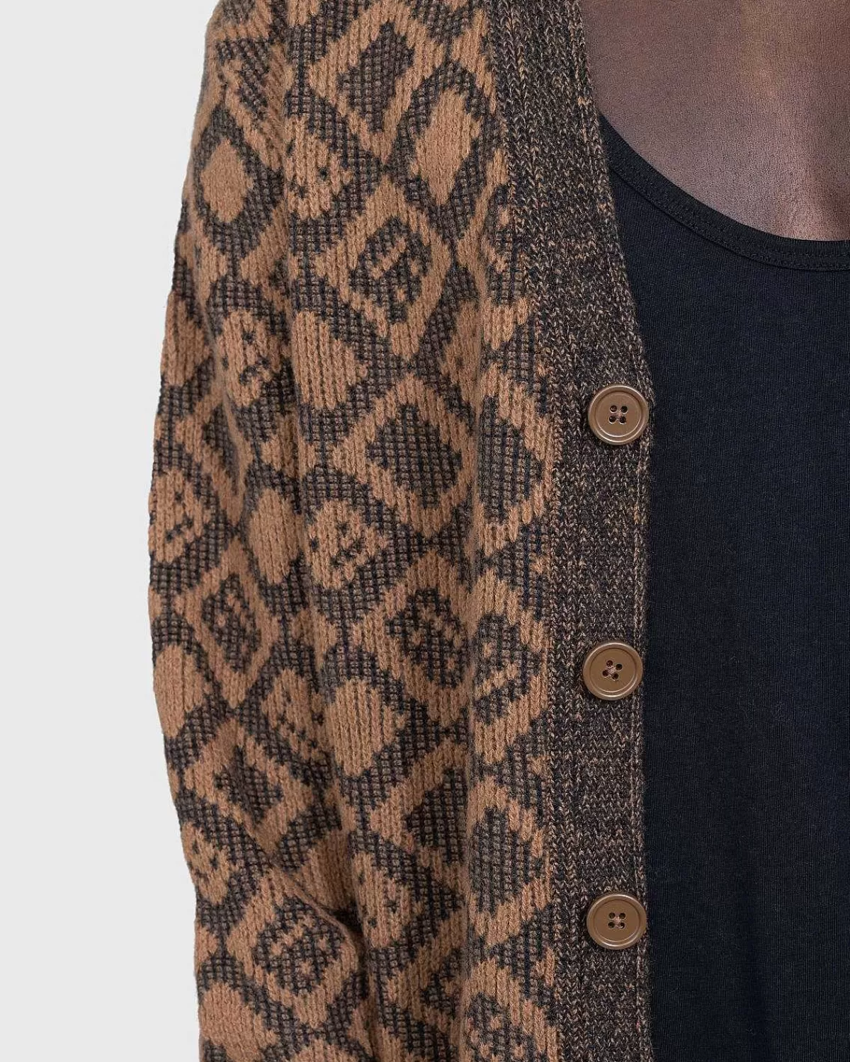 Strik>Acne Studios Ansigtsfliser Cardigan Toffee Brun