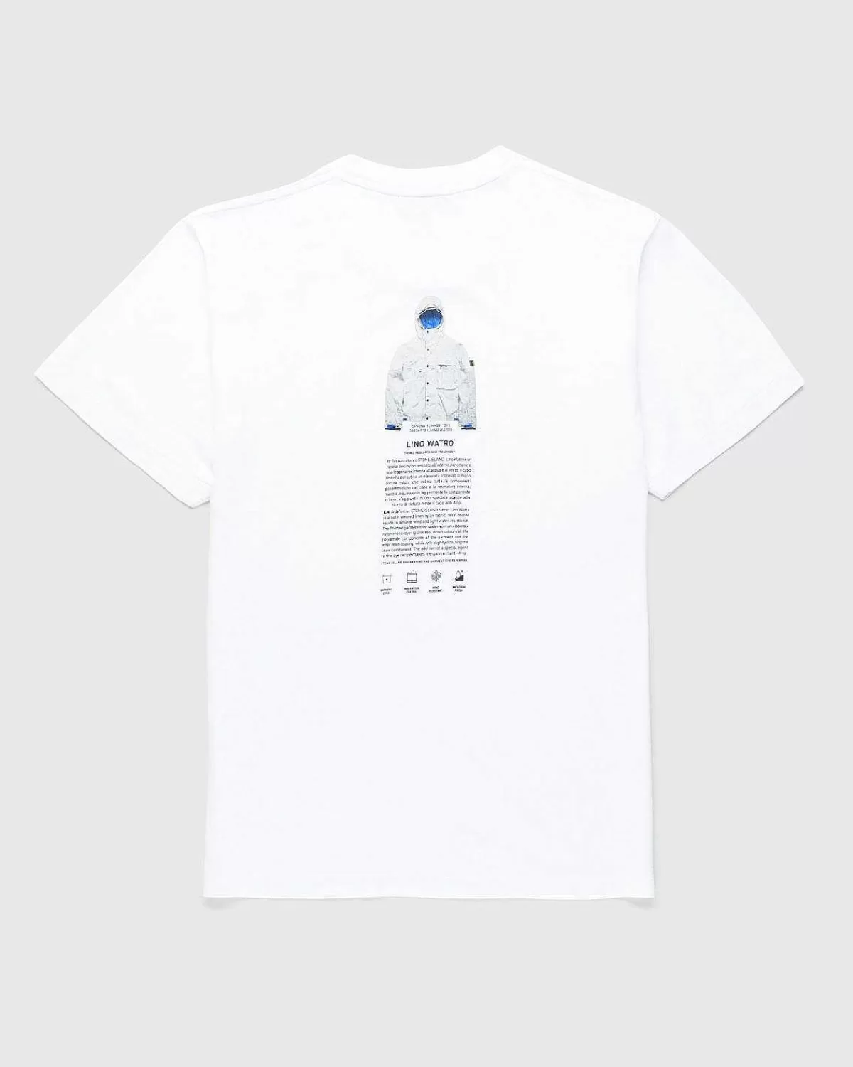 T-Shirts>Stone Island Archivio Lino Watro T-Shirt Hvid