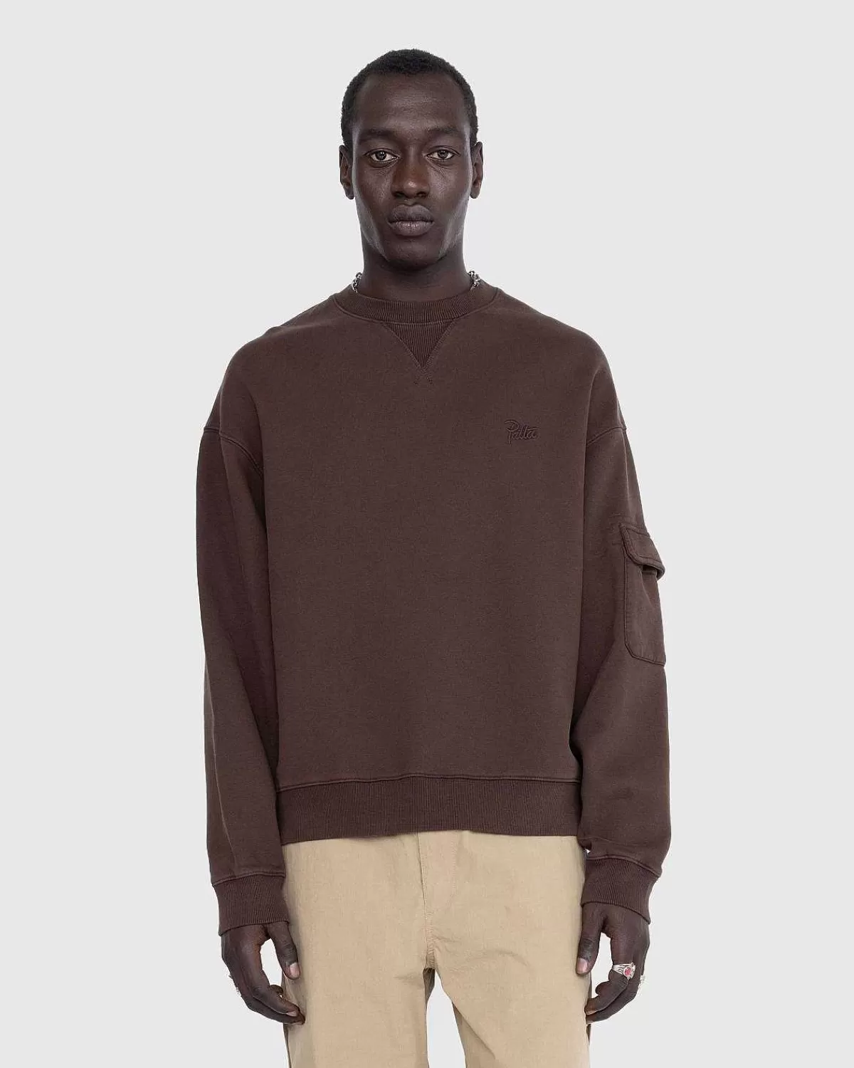 Sveder>Patta Basic Pigment Dye Pocket Crewneck Sweater Delicioso