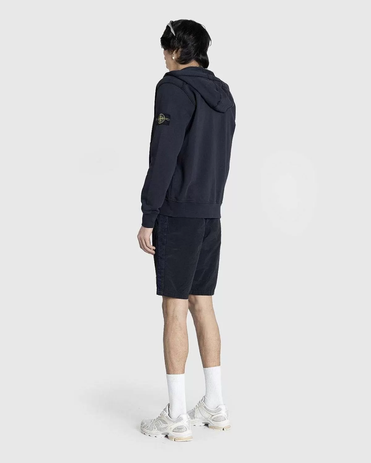 Sveder>Stone Island Beklaedningsfarvet Sweatshirt Med Rund Hals, Marinebla