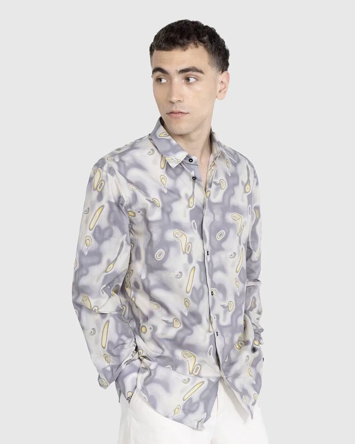 Skjorter>Trussardi Bomuld Heat Map Print Skjorte Gra