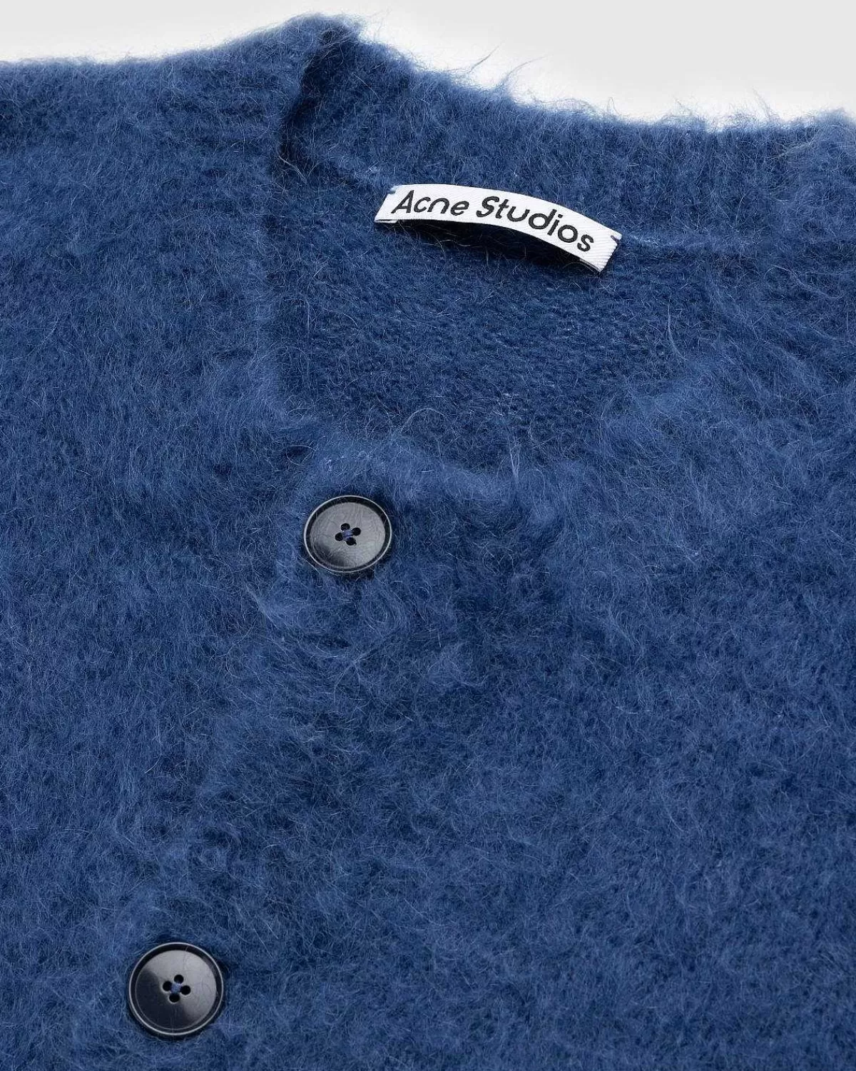 Strik>Acne Studios Borstet Uld Cardigan Bla