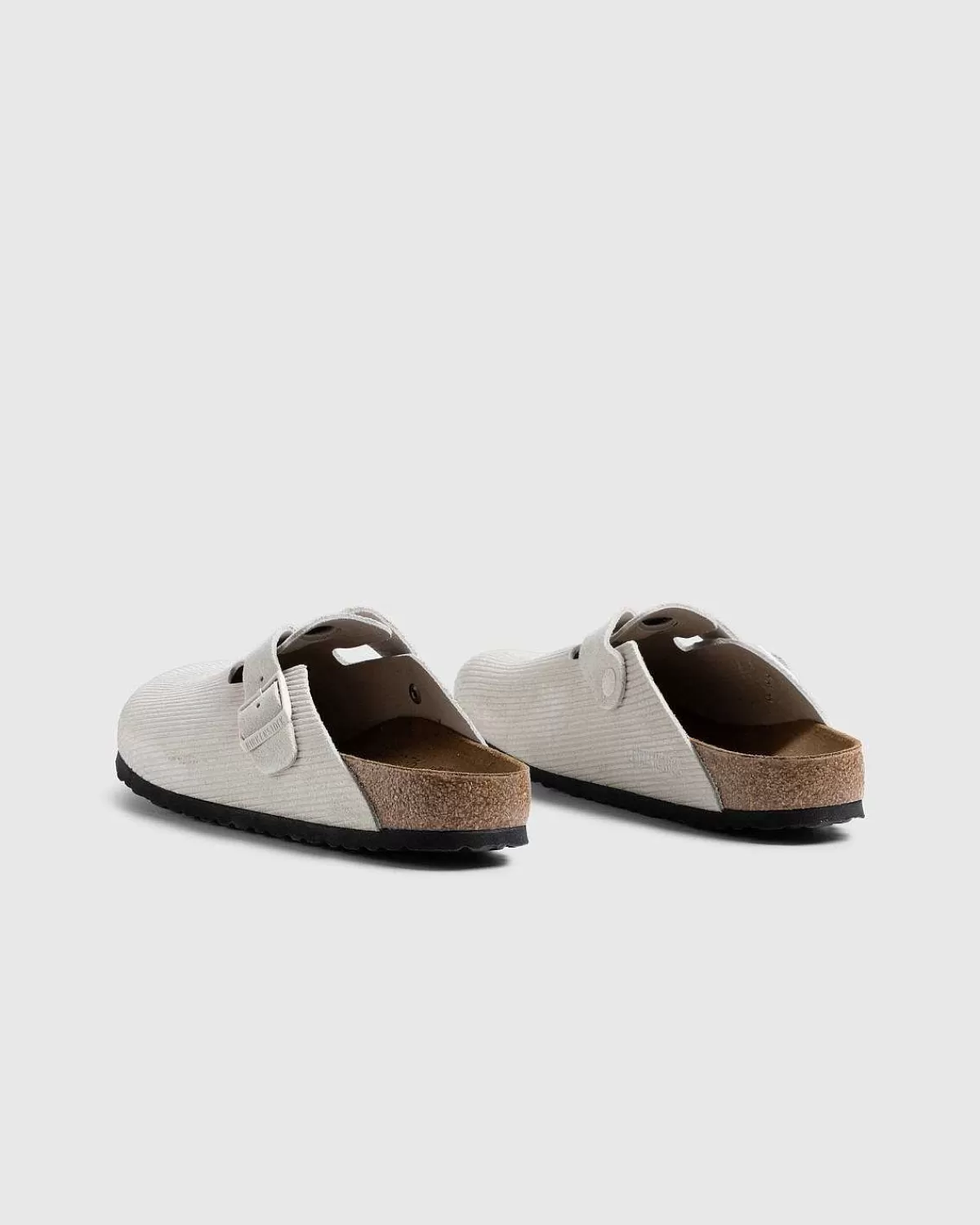 Sandaler>Birkenstock Boston Ruskind Laeder Flojl Antik Hvid