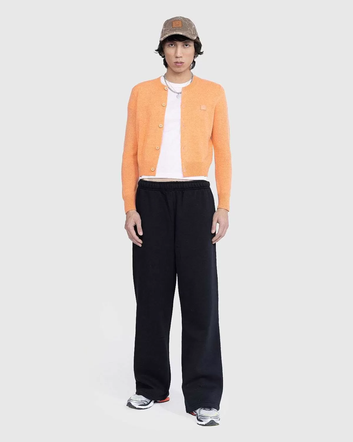 Strik>Acne Studios Crewneck Cardigan Mandarin Orange Melange