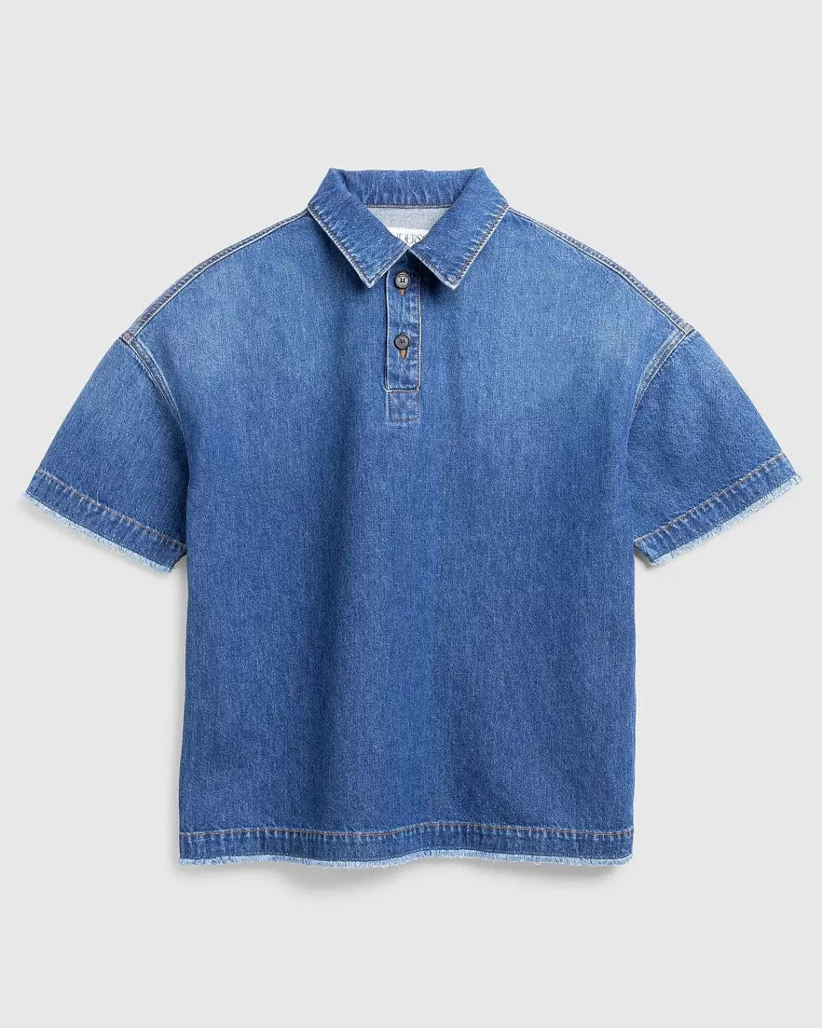 Skjorter>J.W. Anderson Denim Polo Skjorte Lysebla