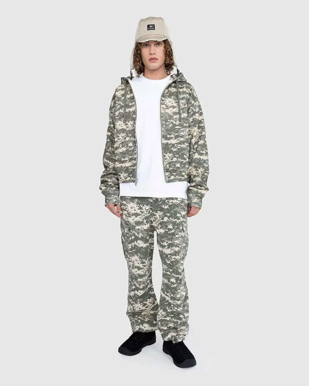 Sveder>Patta Digi Waffle Zip Haettetroje Multi/Spray Camo