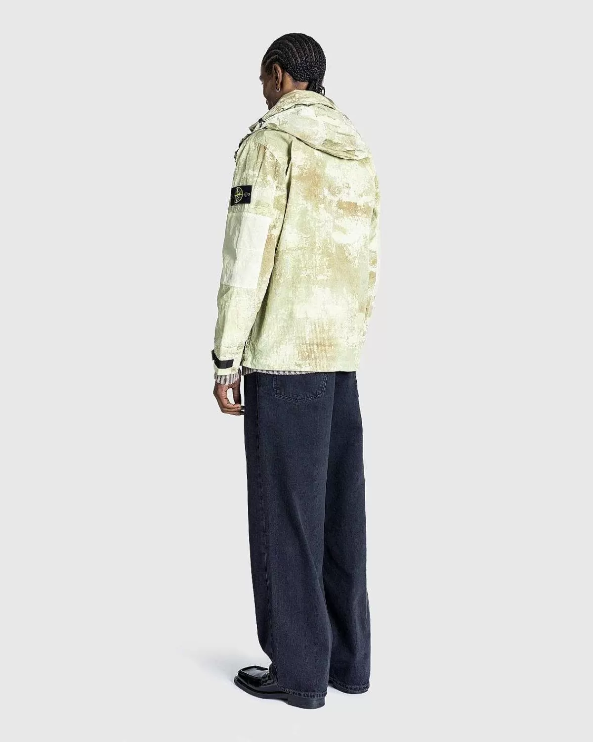 Overtøj>Stone Island Econyl Grid Camo Jacket Natural Beige