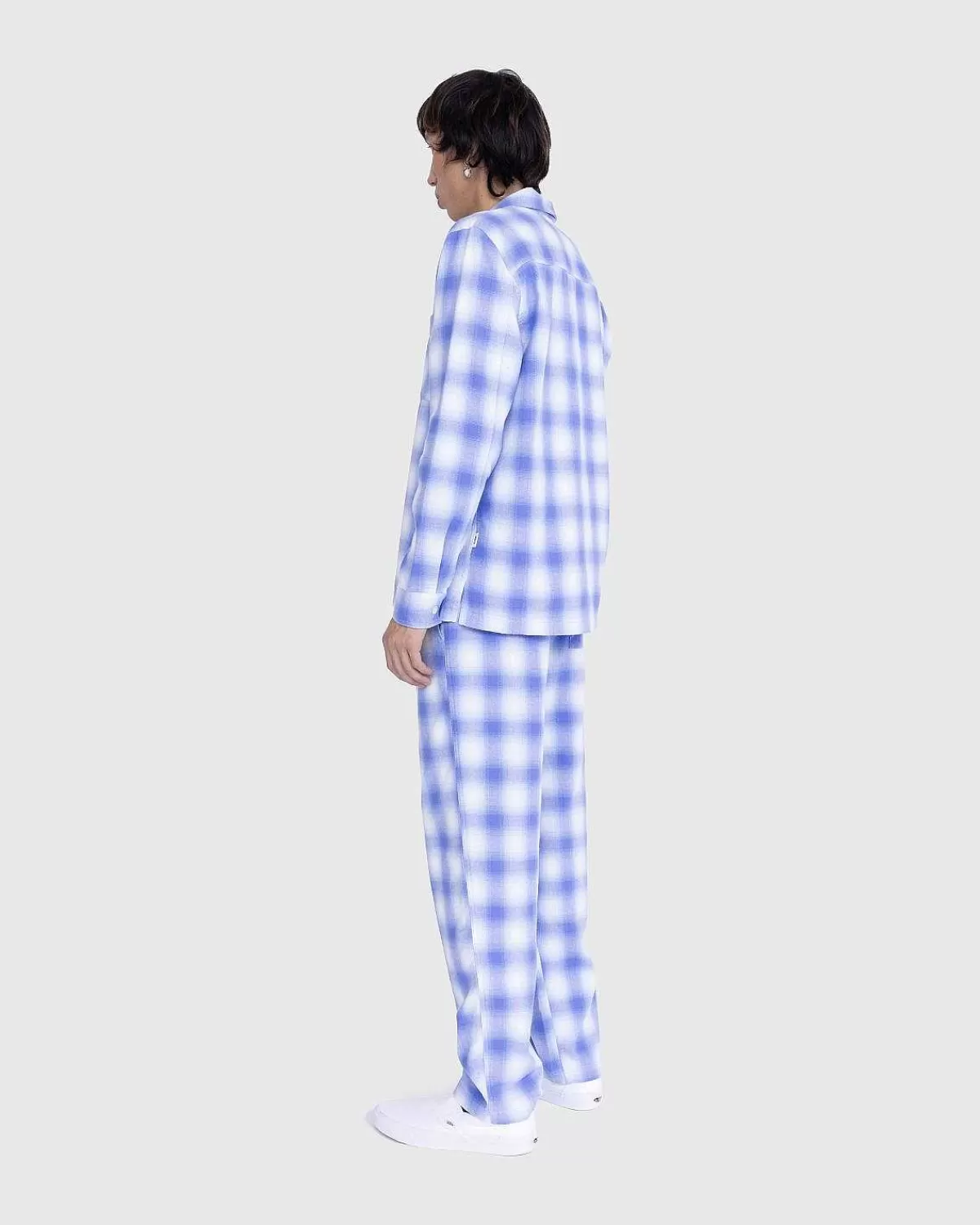 Undertøj>Tekla Flanell Pyjamasbukser Lysebla Plaid