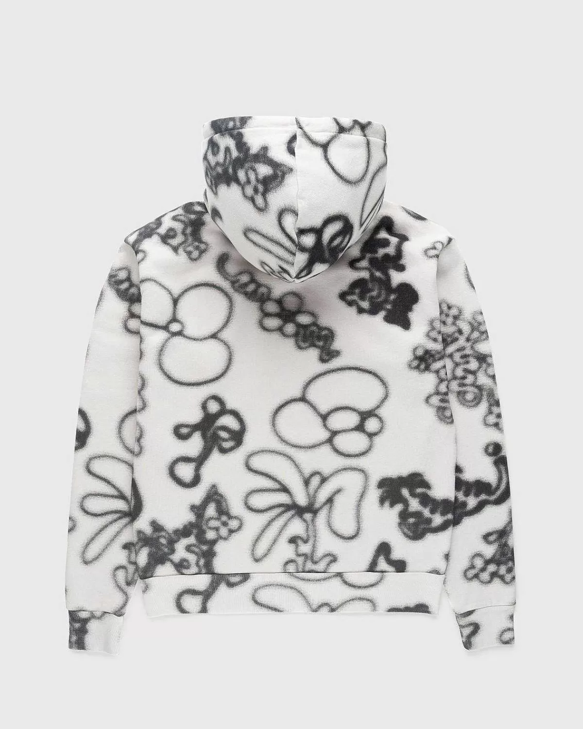 Sveder>NTS Fleece Flower Hoodie Elfenben/Sort