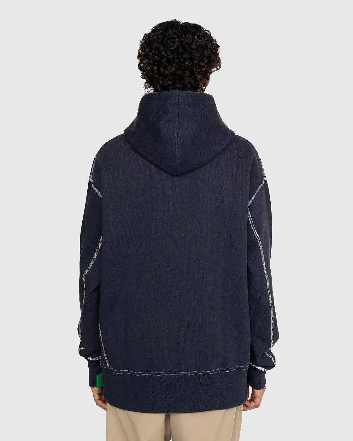 Sveder>Highsnobiety Fleece-Haettetroje Med Kontrastsom Navy