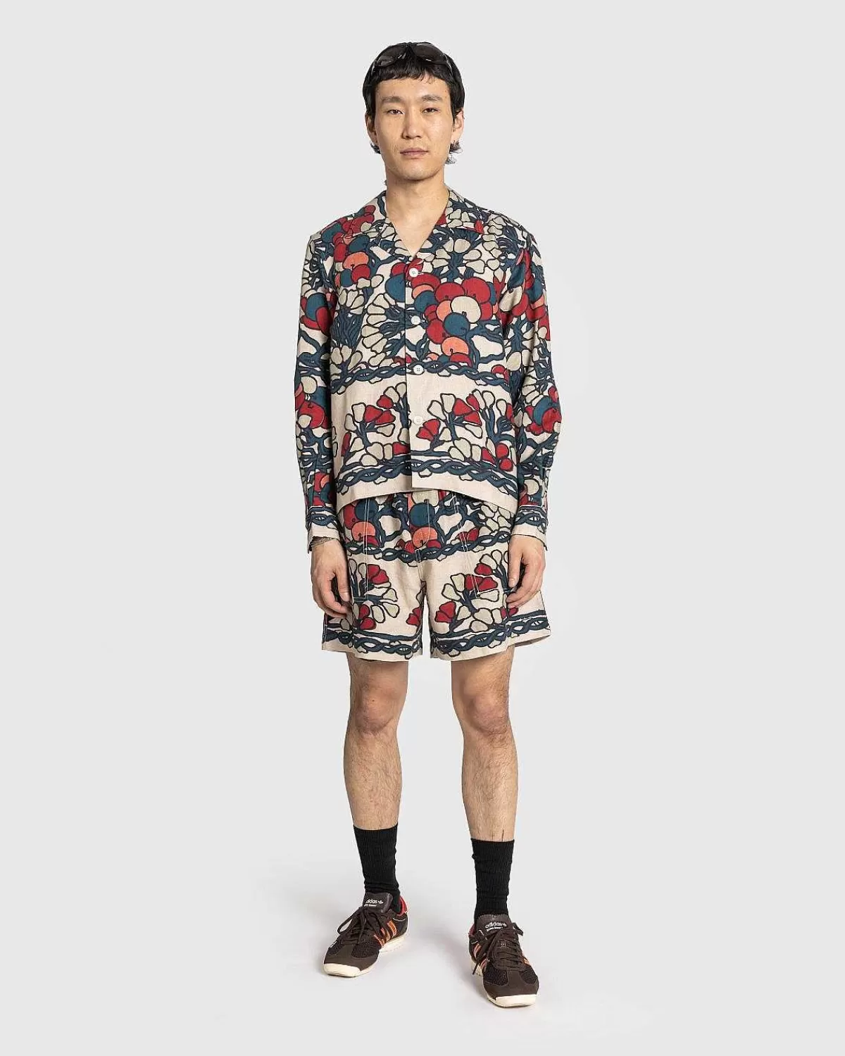 Shorts>Bode Garden Lattice Shorts Ecru/Multi