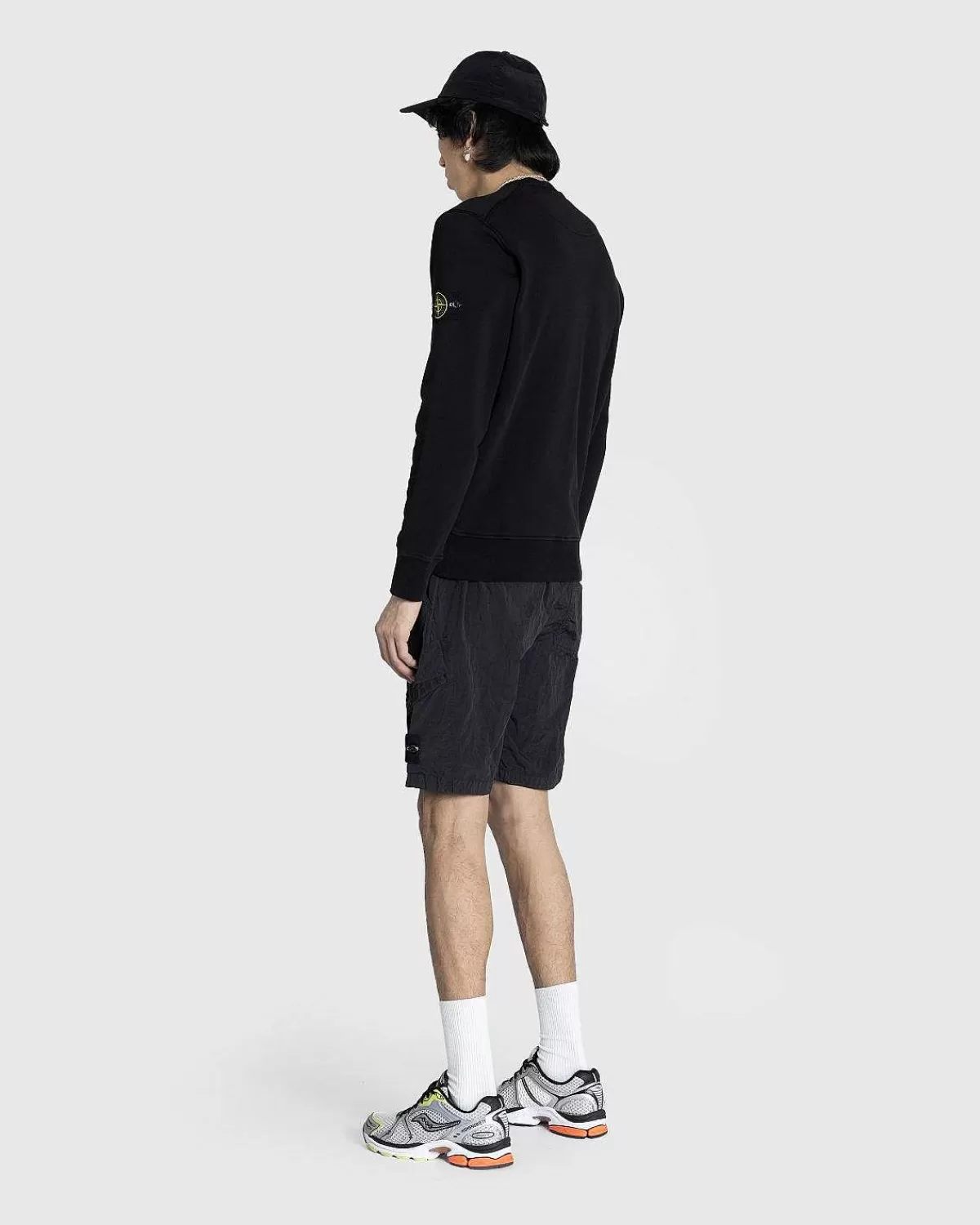 Sveder>Stone Island Garment-Dyed Crewneck Sweatshirt Sort