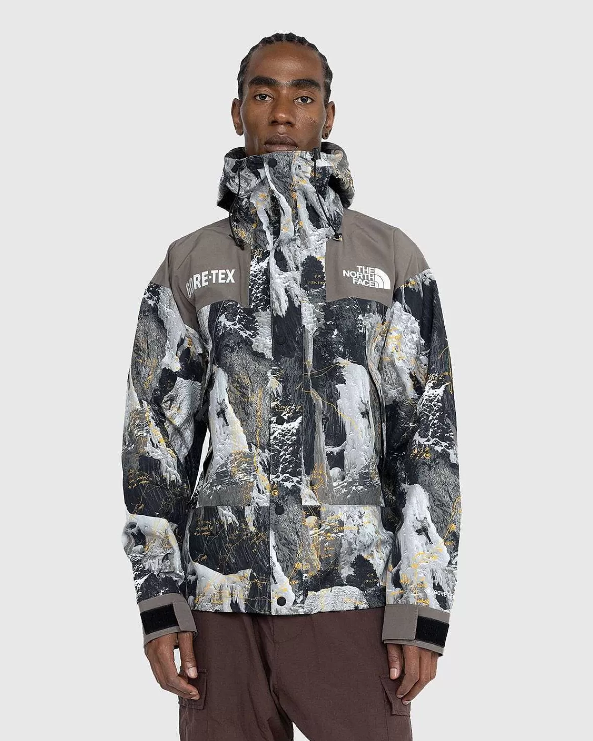 Overtøj>The North Face Gore-Tex Mountain Jacket Falcon Brown Conrads Notes Print