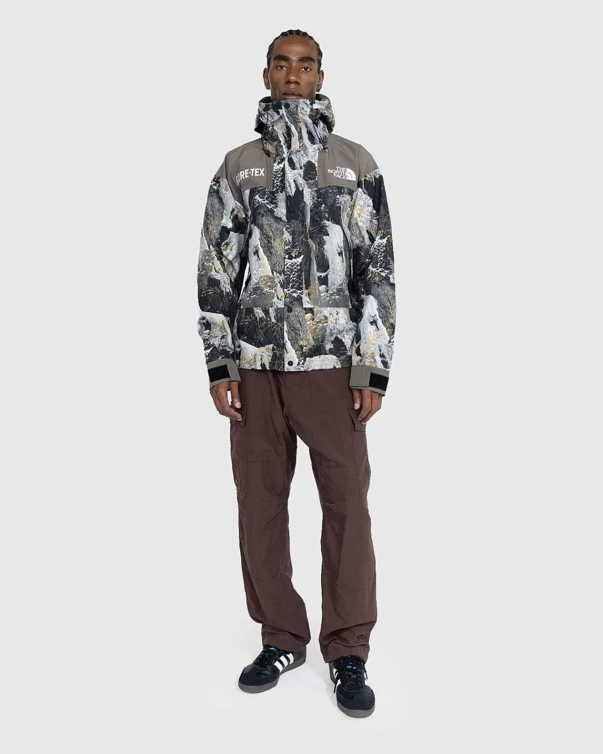 Overtøj>The North Face Gore-Tex Mountain Jacket Falcon Brown Conrads Notes Print