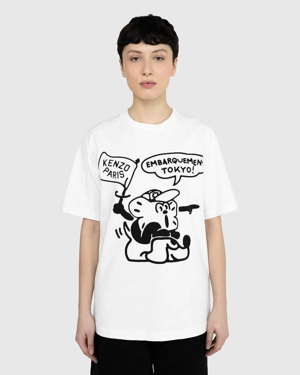 T-Shirts>Kenzo Grafisk T-Shirt Hvid