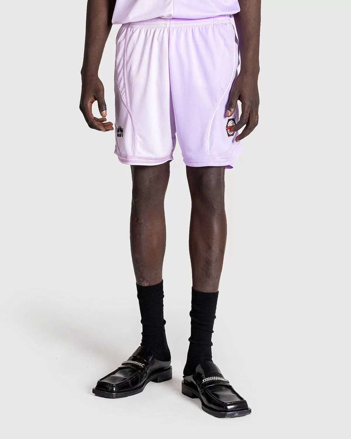 Shorts>Martine Rose Half And Half Football Short Lilac