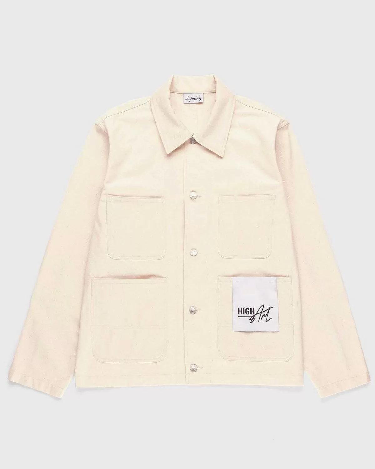 Overtøj>Highsnobiety Highart Mixed Panel Canvas Malerjakke Off-White