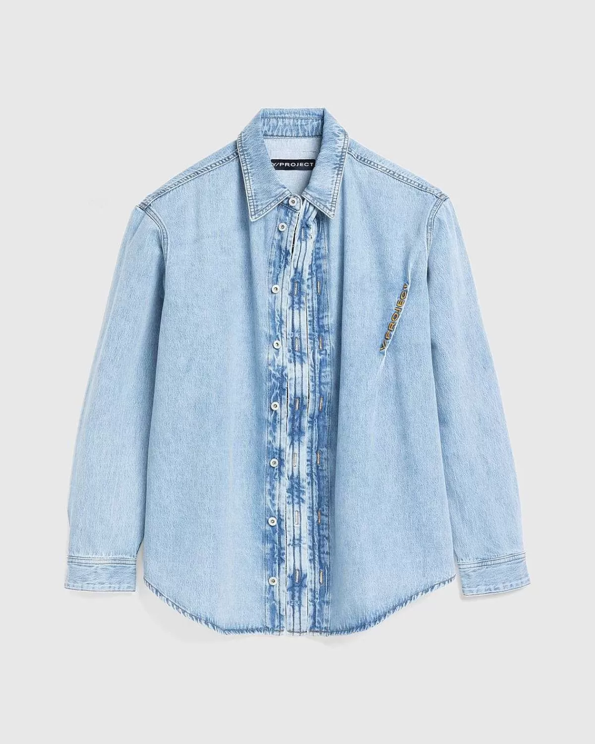 Skjorter>Y/Project Hook And Eye Denim Shirt Ice Blue