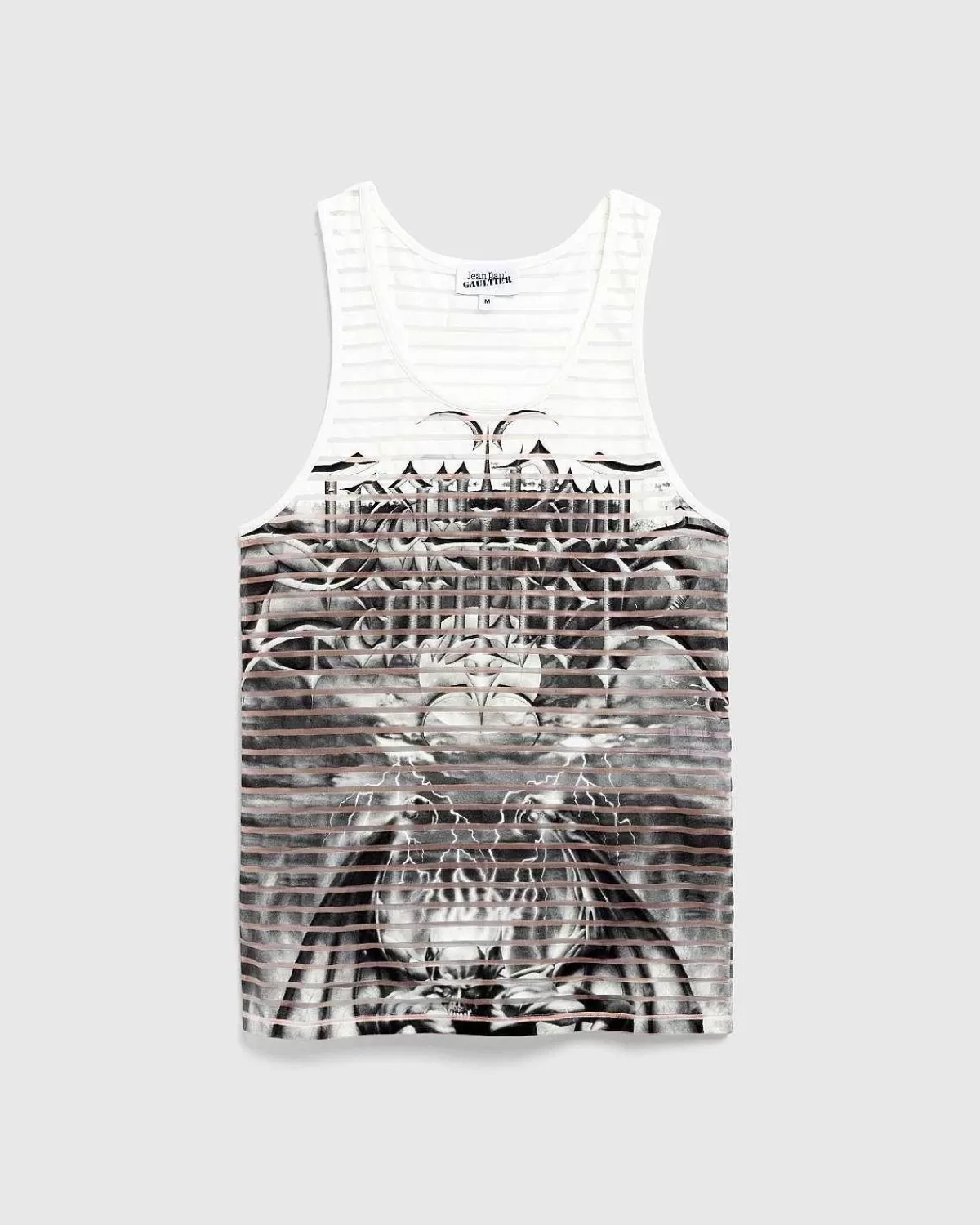 T-Shirts>Jean Paul Gaultier Jersey Tank Top Printet Diablo Hvid/Sort