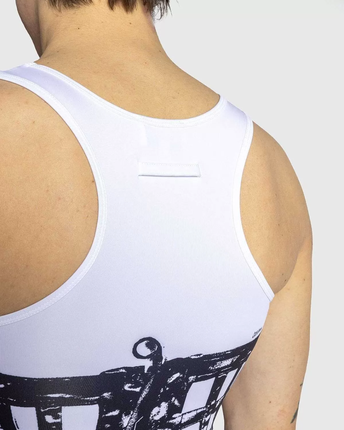 T-Shirts>Jean Paul Gaultier Jersey Top Trykt Cage Trompe L'Oeil Hvid/Sort