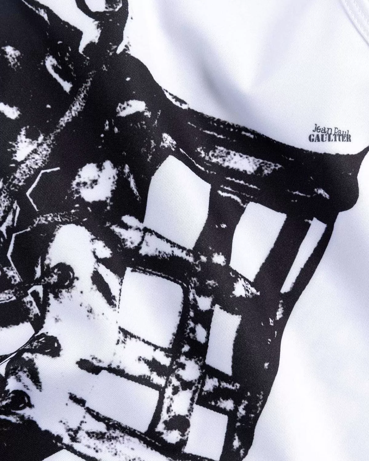 T-Shirts>Jean Paul Gaultier Jersey Top Trykt Cage Trompe L'Oeil Hvid/Sort