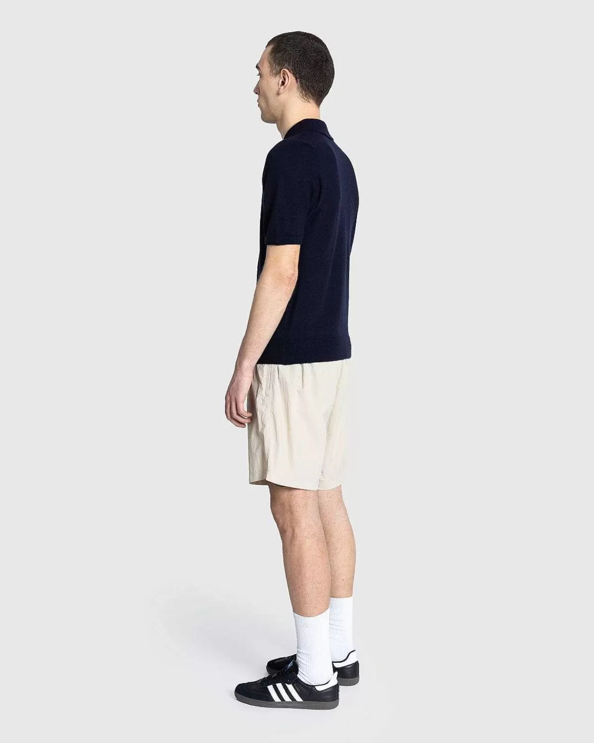 T-Shirts>Meta Campania Collective Joel Filted Cashmere Polo Midnight Blue