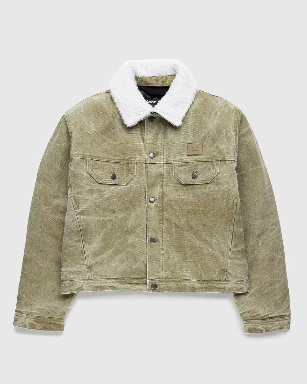 Overtøj>Acne Studios Kanvas Polstret Jakke Khaki Beige