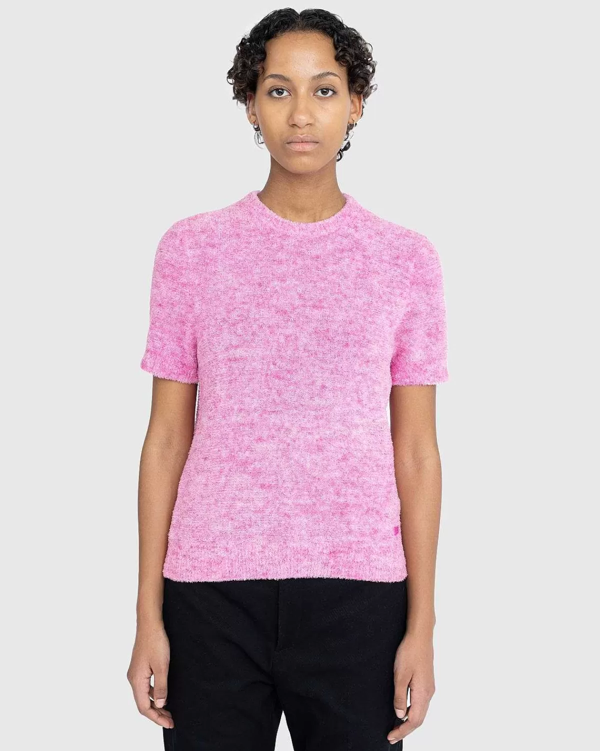 Strik>Acne Studios Kortaermet Crewneck Sweater Pink