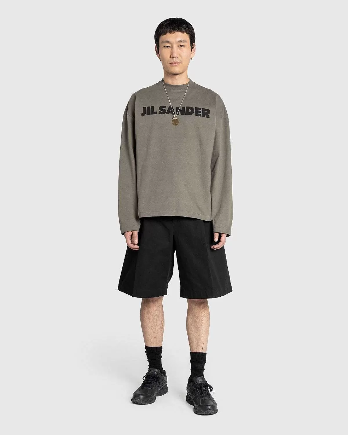 T-Shirts>Jil Sander Langaermet Logo T-Shirt Timiangron