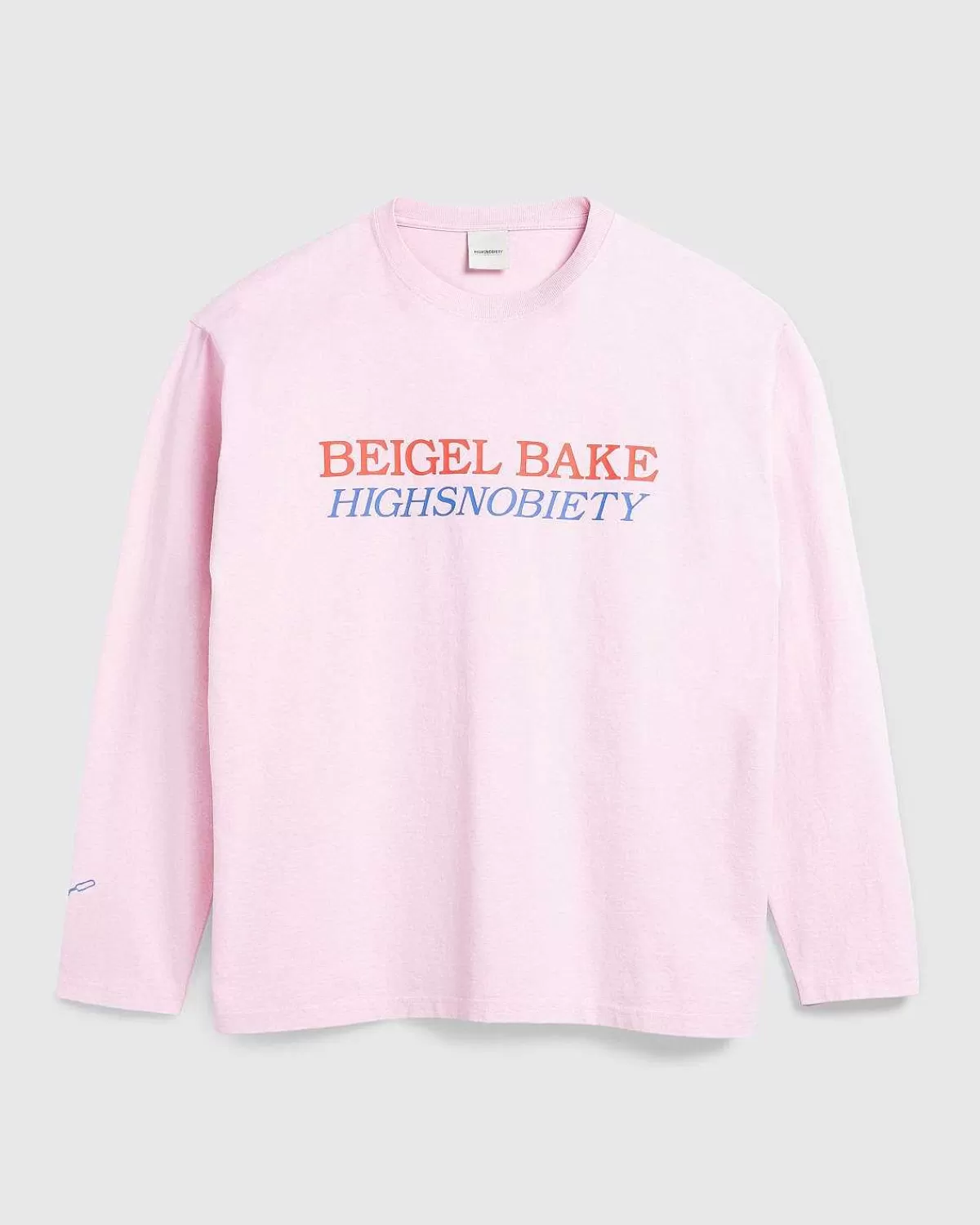 T-Shirts>Beigel Bake Langaermet Logo-T-Shirt Pink