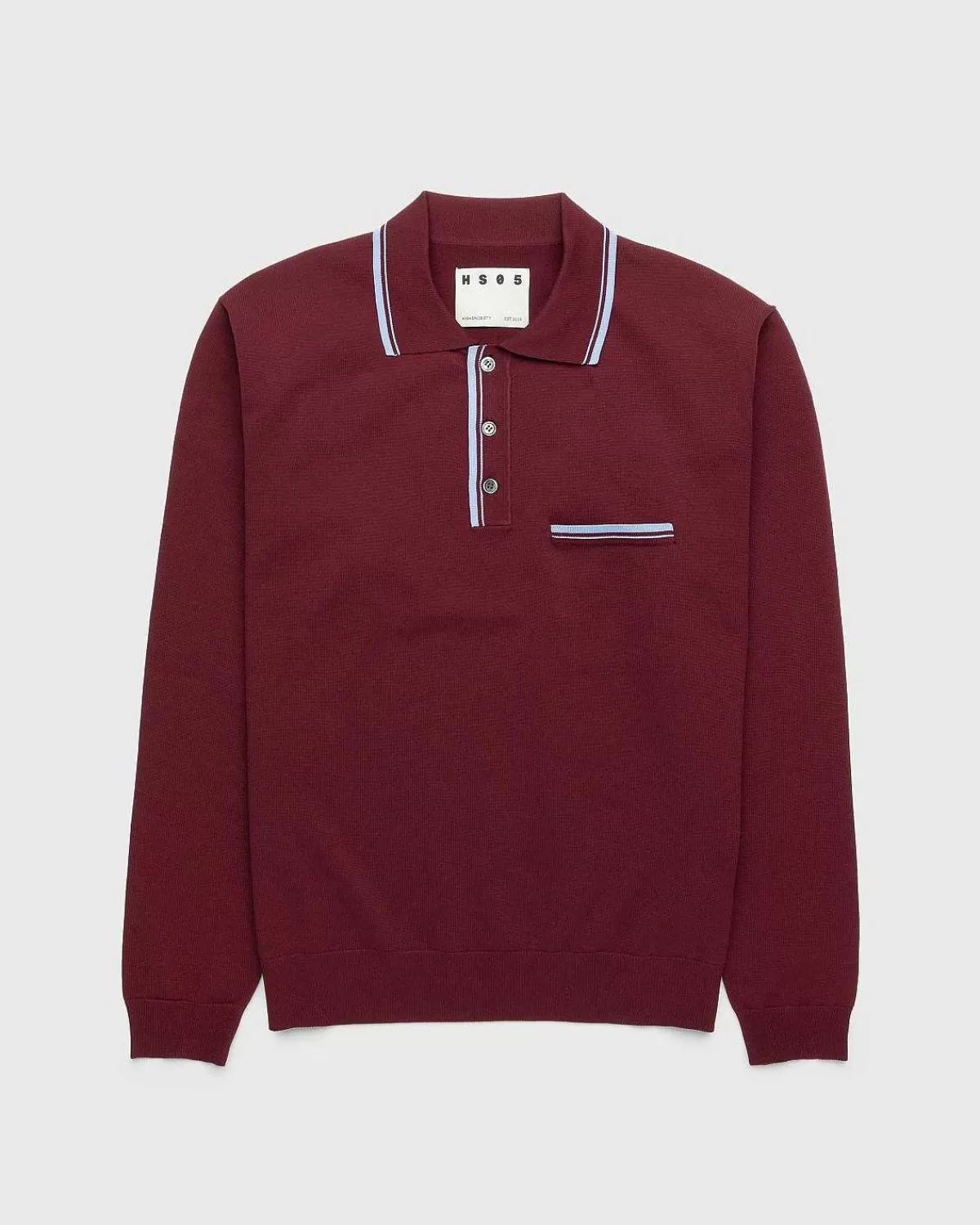 T-Shirts>Highsnobiety HS05 Langaermet Strik Polo Bordeaux