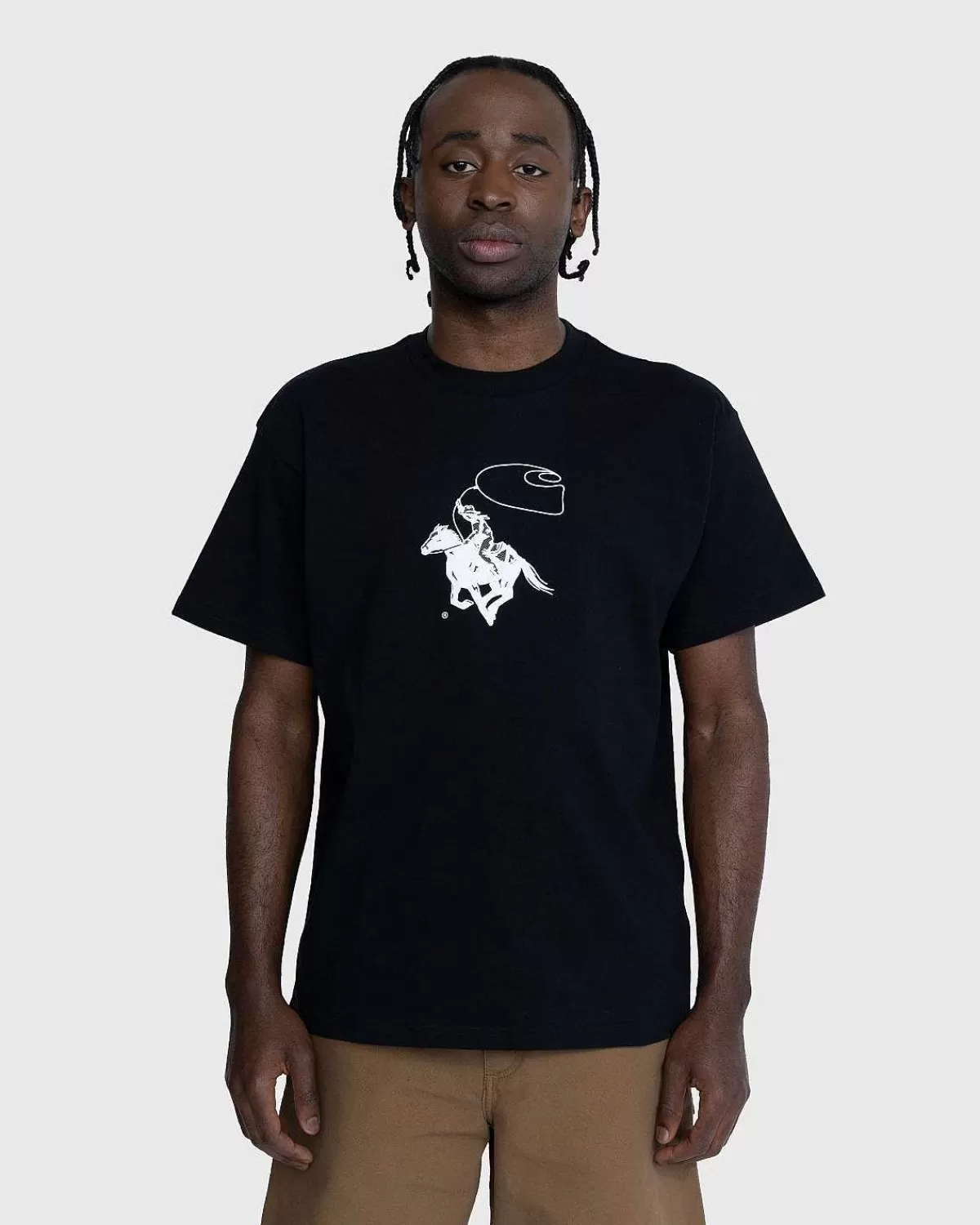 T-Shirts>Carhartt WIP Lasso T-Shirt Sort/Hvid