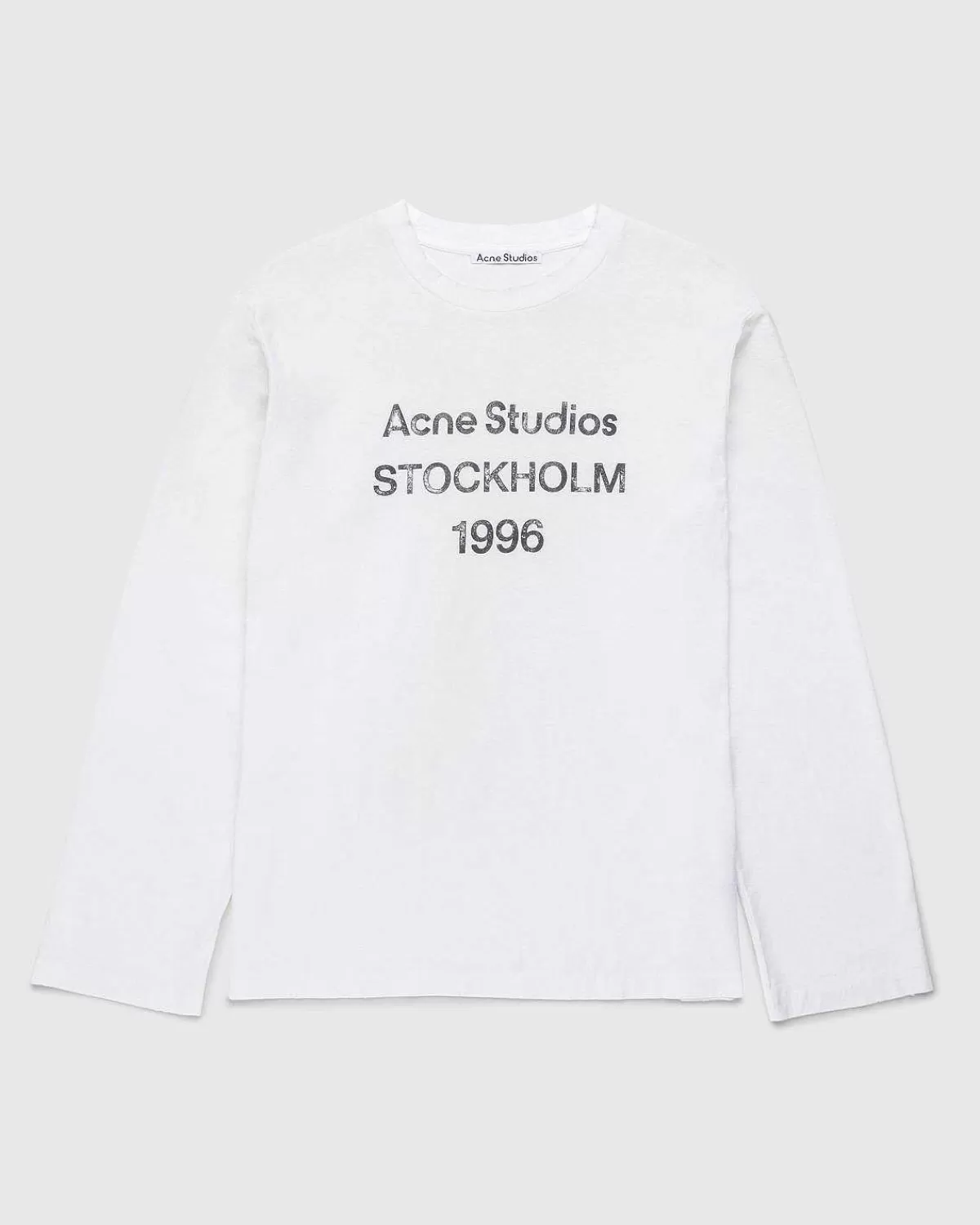 T-Shirts>Acne Studios Logo Langaermet T-Shirt Optic White