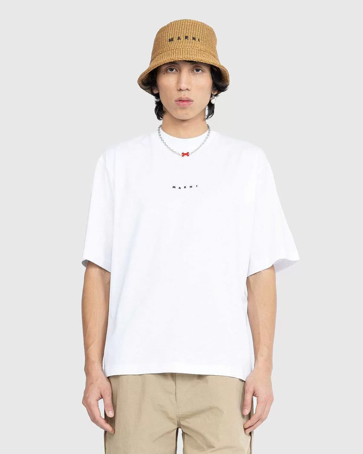 T-Shirts>Marni Logo T-Shirt Hvid