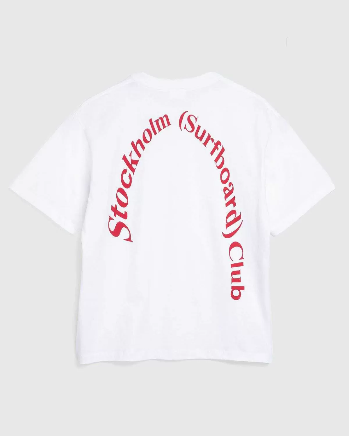 T-Shirts>Stockholm Surfboard Club Logo T-Shirt Hvid/Rod