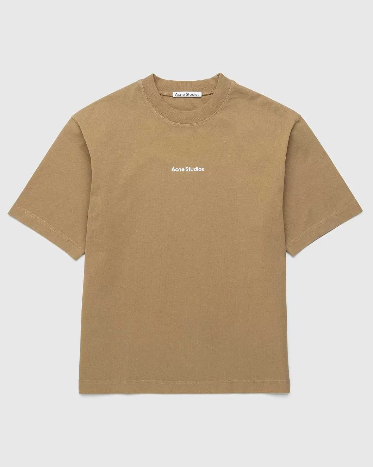 T-Shirts>Acne Studios Logo T-Shirt Mud Beige