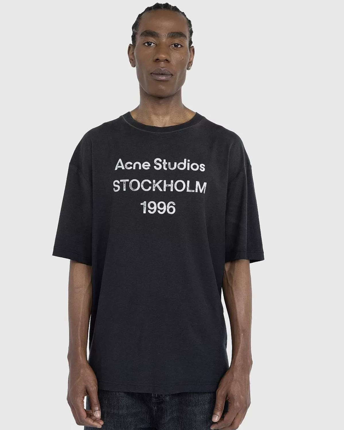 T-Shirts>Acne Studios Logo T-Shirt Sort