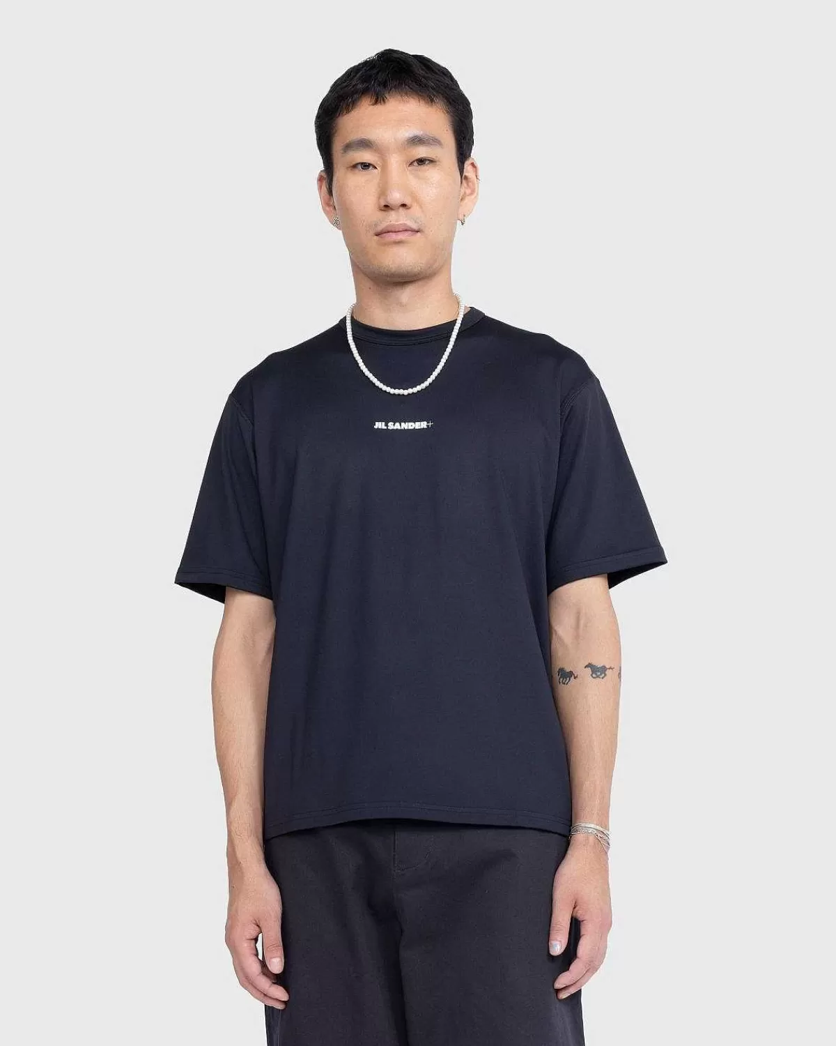 T-Shirts>Jil Sander Logo T-Shirt Sort