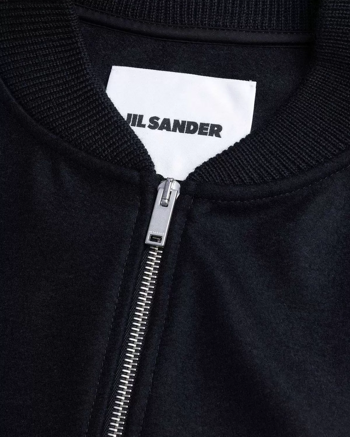 Overtøj>Jil Sander Melton-Jakke I Uld Med Fuld Lynlas, Sort