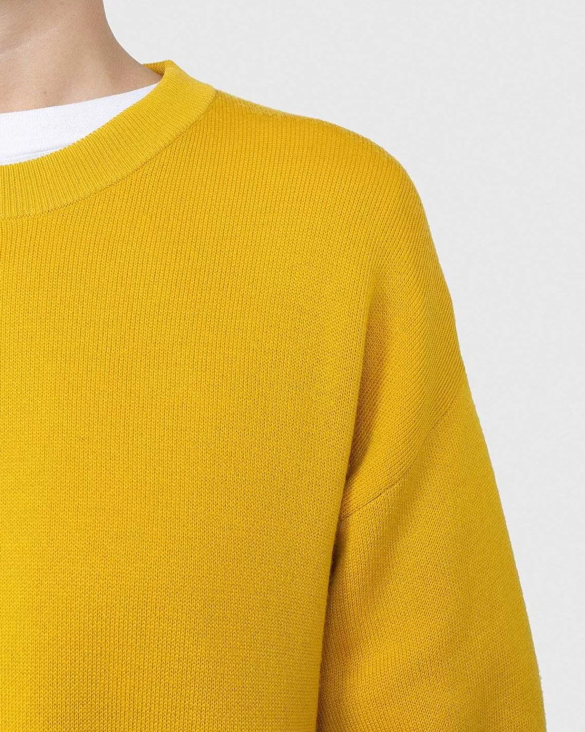 Strik>Acne Studios Merinould Sweater Med Rund Hals, Gul