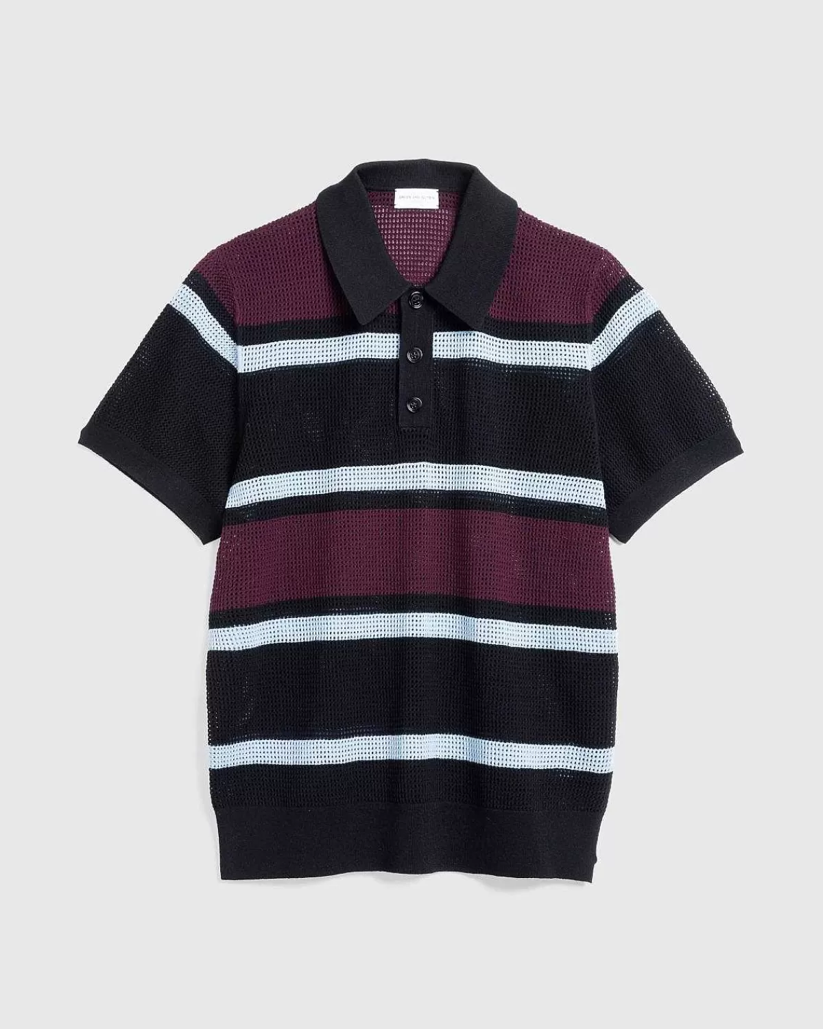 T-Shirts>Dries van Noten Mindo Strik Polo Sort/Striber