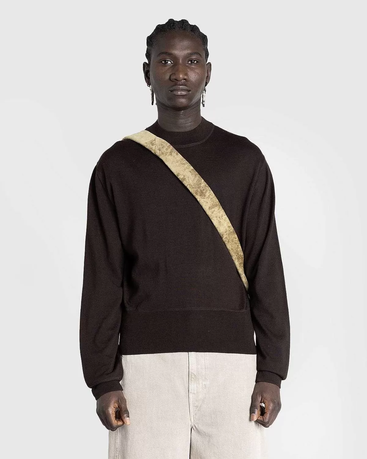 Strik>Lemaire Mock Neck Jumper Pecan Brown