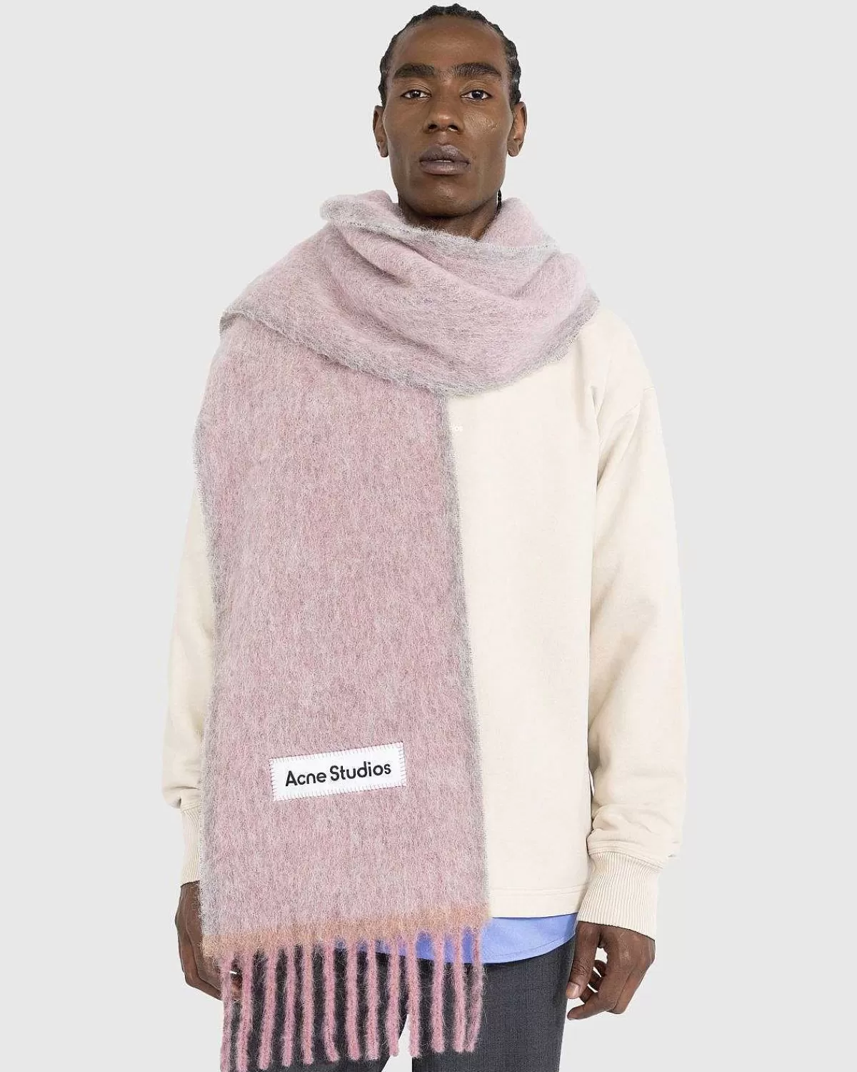 Vinter Tilbehør>Acne Studios Mohair Uld Frynse Torklaede Lavendel