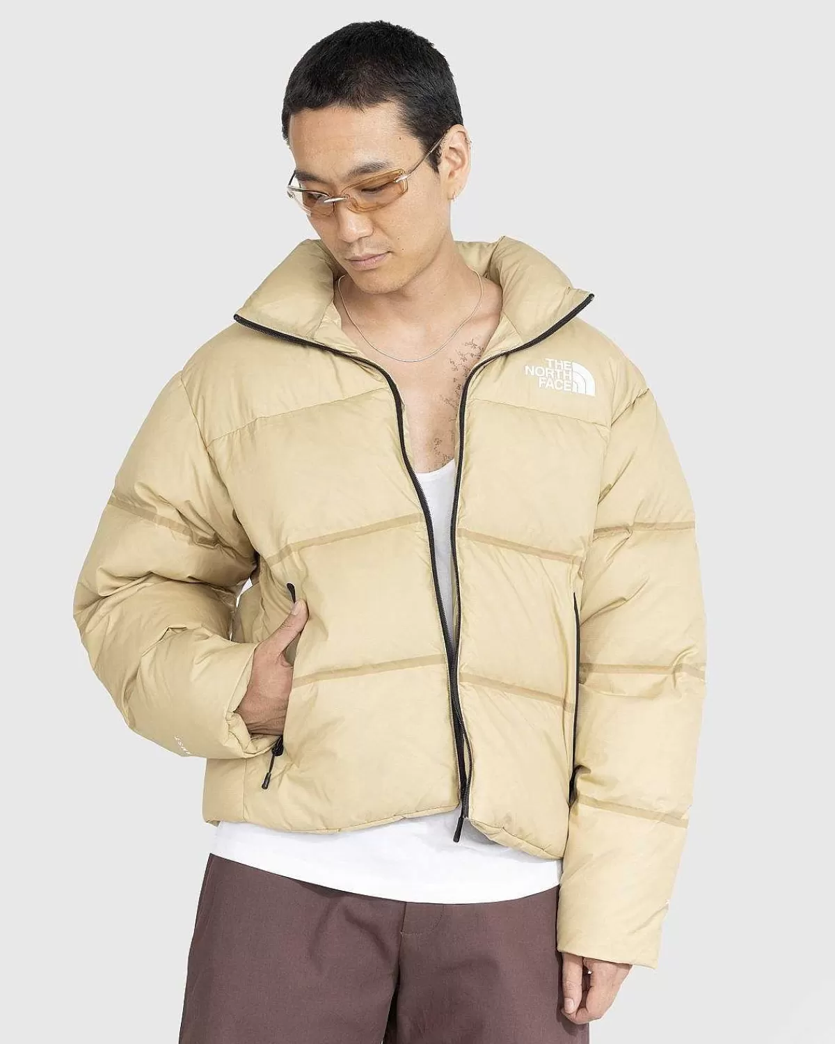 Overtøj>The North Face Nuptse Khaki Stone