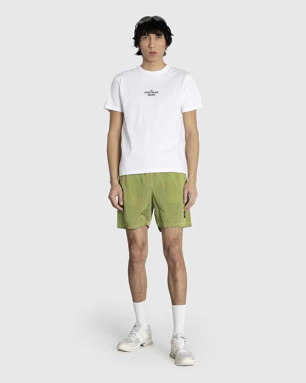 Shorts>Stone Island Nylon Metal Badeshorts Citron