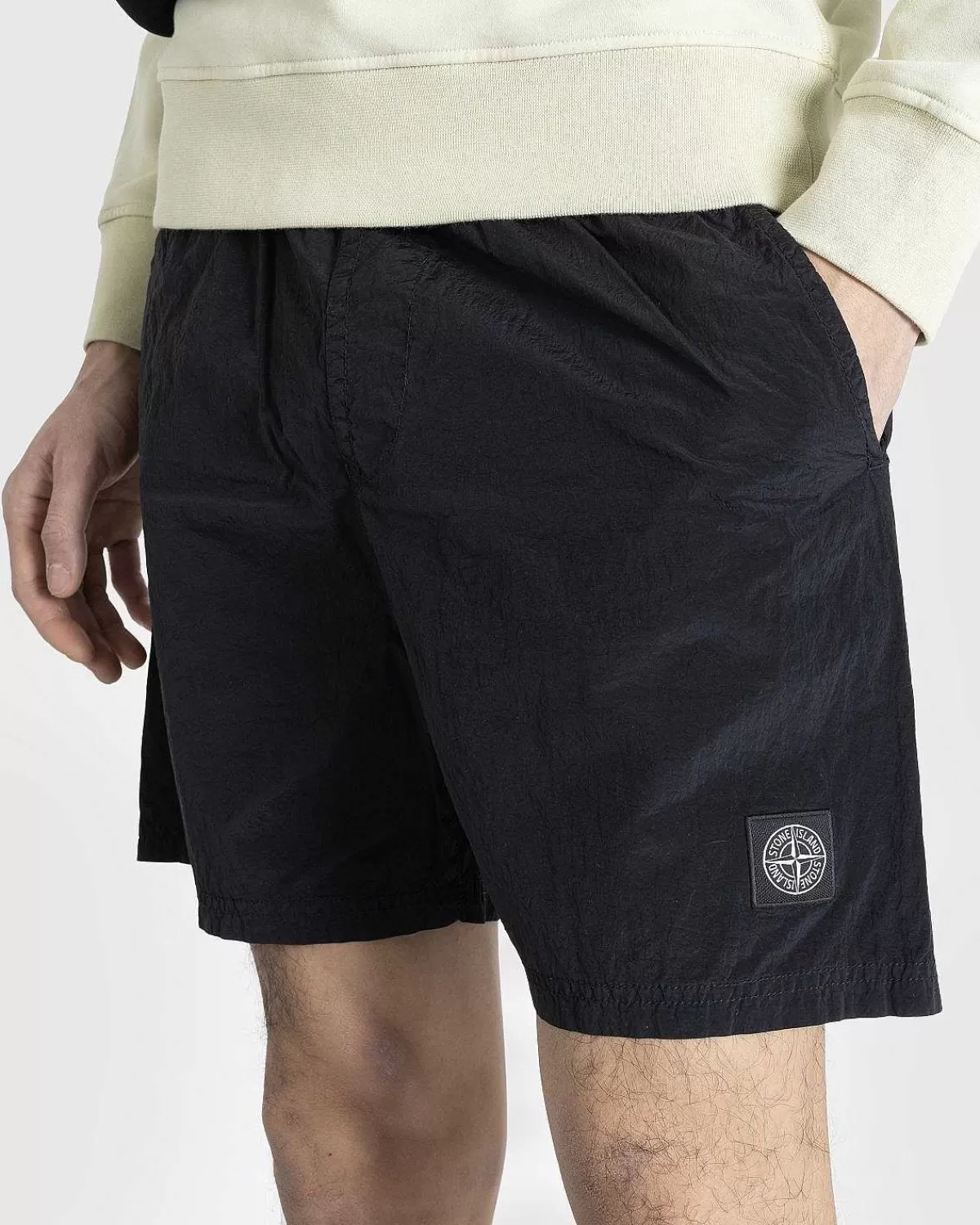 Shorts>Stone Island Nylon Metal Badeshorts Sort